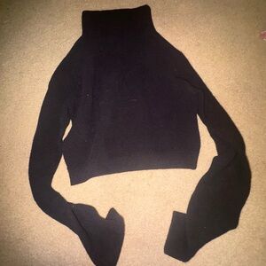 Free People Black Cropped Pullover Sweater  Small